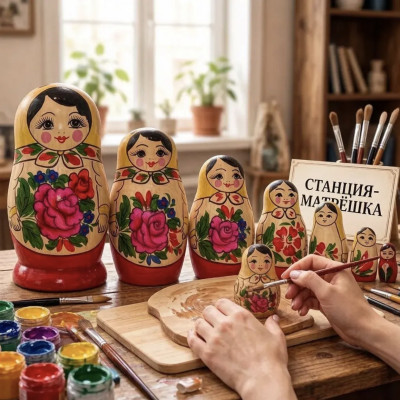Мастер-класс по росписи матрешек &laquo;Станция-матрешка&raquo;